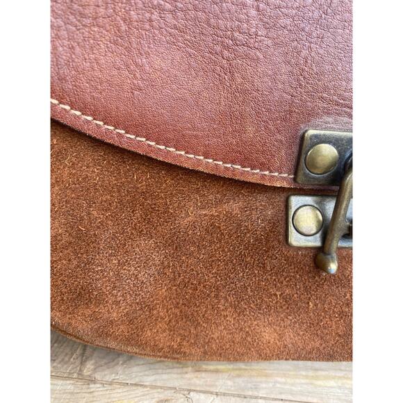 Sundance Wandering Way Small Shoulder Bag Leather & Suede Brown With Hook Latch - Picture 5 of 16